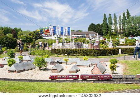 Brussels, Belgium - 13 May 2016: Miniatures At The Park Mini-europe - Reproductions Of Monuments In