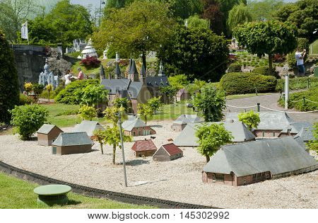 Brussels, Belgium - 13 May 2016: Miniatures At The Park Mini-europe - Reproductions Of Monuments In
