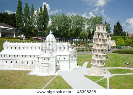 Brussels, Belgium - 13 May 2016: Miniatures At The Park Mini-europe - Reproductions Of Monuments In
