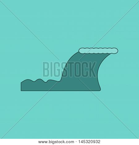 flat icon on stylish background disaster tsunami