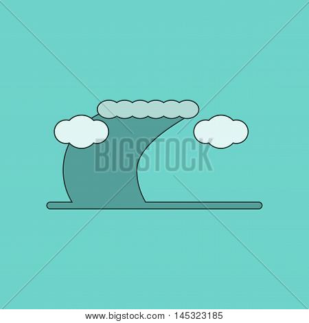 flat icon on stylish background ocean tsunami, vector