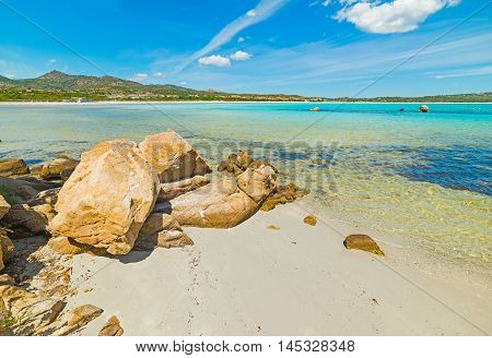rocks in Lu Impostu beach in Sardinia