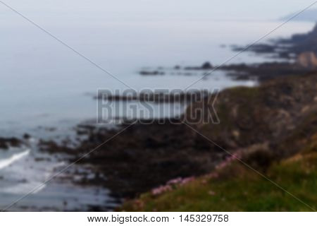 View From The Coastal Path Between Widemouth Bay And Bude Out Of Focus.