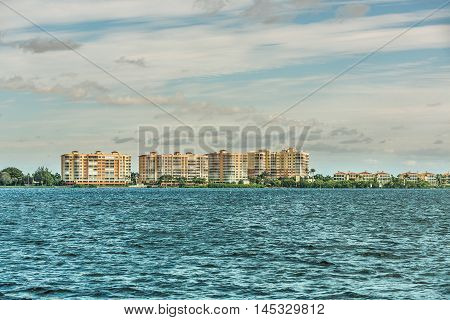 Cape Coral, Florida. View from beach on Cape Coral.