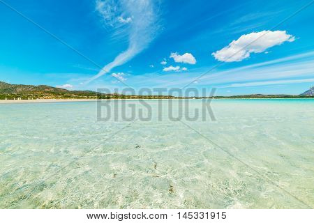 blue sky over Lu Impostu beach Sardinia