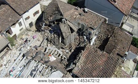Amatrice earthquake - 24/08/2016: collapsed house - Casale