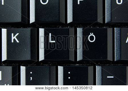 Oe German Keyboard Button White Black Macro Letters Numbers