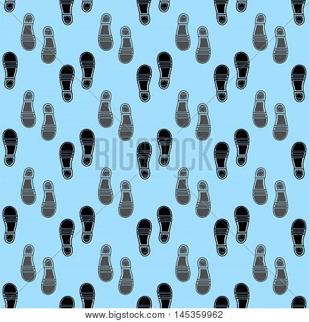 Clean Shoe Imprints Seamless Pattern Isolated on Blue Background