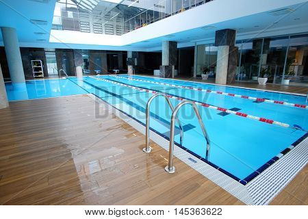 banisters in a swimming pool