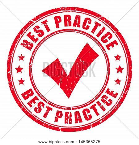 Best practice red rubber stamp vector illustration isolated on white background