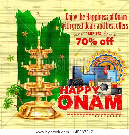 illustration of electronics sale for Happy Onam celebration