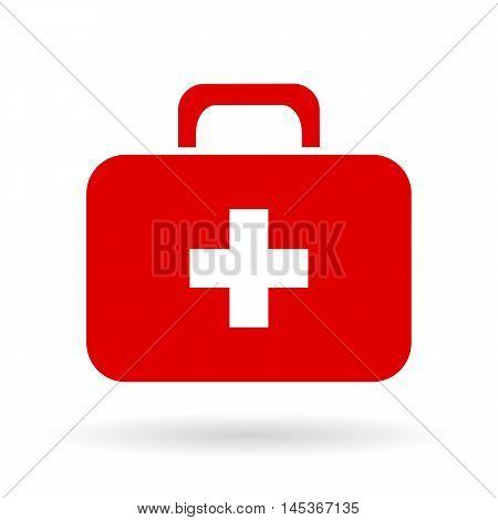 Doctor red toolkit icon vector illustration isolated on white background