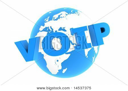 VoIP rundt om i verden - Glossy blå