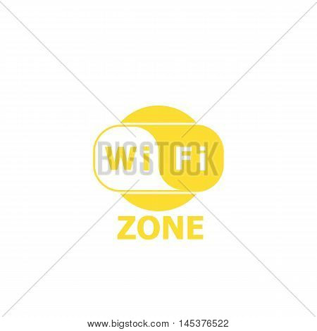Icon area Wi Fi gold color on white.