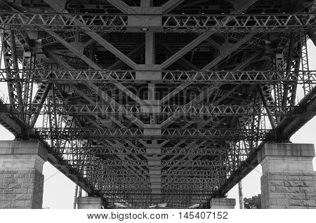 Under Sydney Harbour Bridge, NSW, Australia, processed in Black and White
