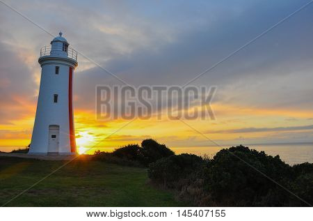 Sunset at Mersey Bluff Lighthouse, Devonport, Northern Tasmania, Australia