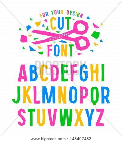 Stock vector creative alphabet for your design. Color print on white background