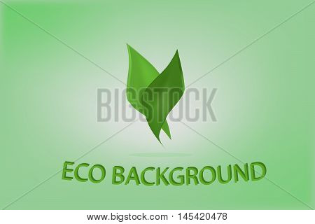 Abstract vector eco background with green leaves