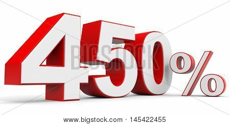 Discount 450 percent off on white background. 3D illustration.