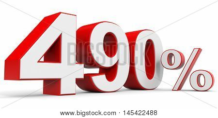 Discount 490 percent off on white background. 3D illustration.