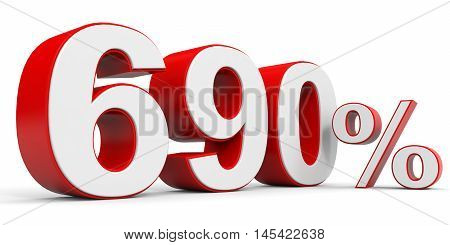 Discount 690 percent off on white background. 3D illustration.