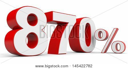 Discount 870 percent off on white background. 3D illustration.
