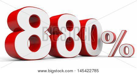 Discount 880 percent off on white background. 3D illustration.