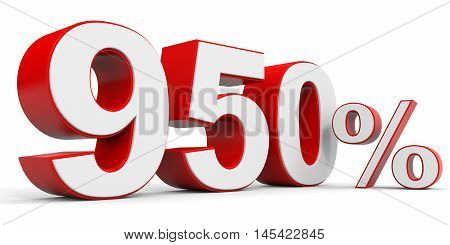 Discount 950 percent off on white background. 3D illustration.