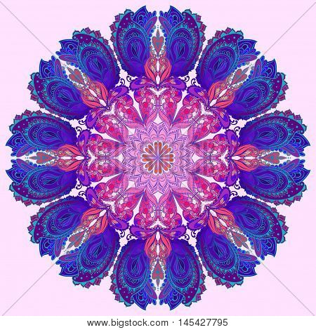 Vector Mandala background. Round Indian Ornament Patter