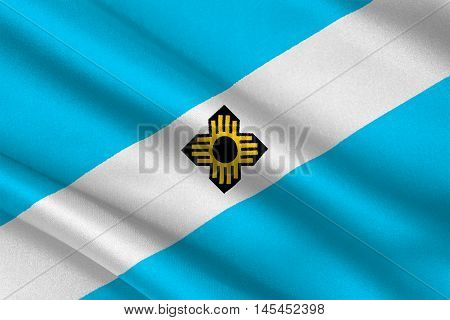 Flag of Madison is the capital of Wisconsin State United States. 3D illustration