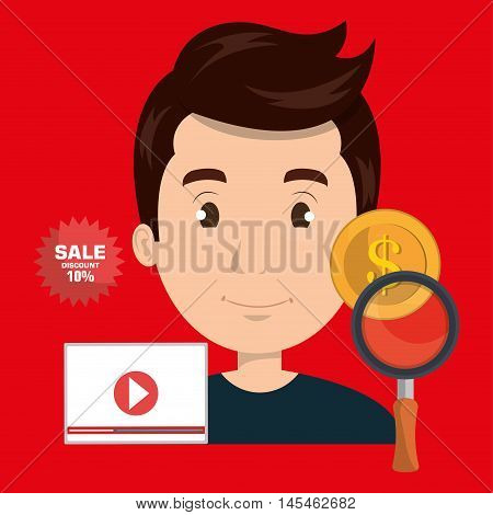 man credit card search vecotr illustration eps 10