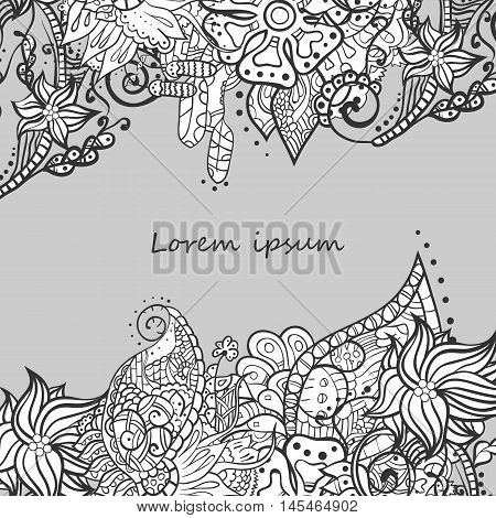 Decorative element corners. Abstract invitation card. Template wave design for card