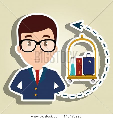 manager hotel employee service vector illustration design