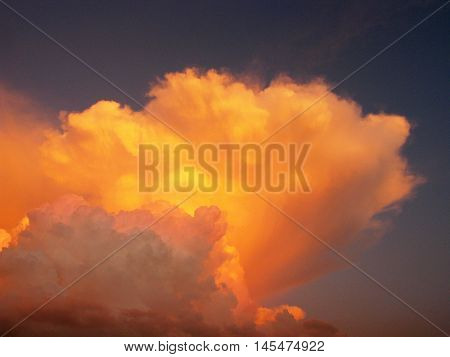 The evening sky. Clouds and sunset. Beautiful clouds. Clouds background. Sky background.