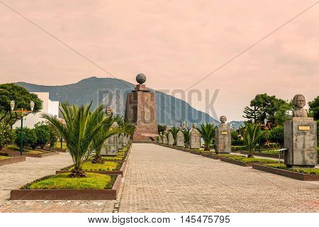 Middle Of The World Monument Mitad Del Mundo One Of The Most Visited By Tourists Near Quito Ecuador