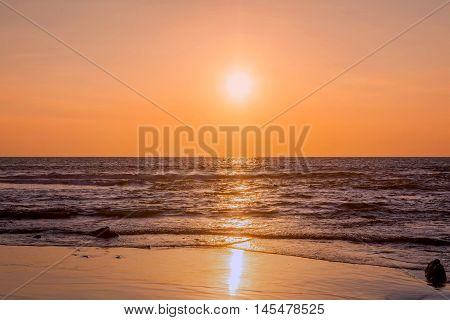 Colored Sunrise Clouds Over The Pacific Ocean In Galapagos Islands Ecuador South America
