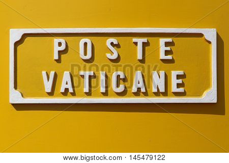 Detail Of An Official Letterbox In Vatican City