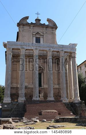 The Temple of Antoninus and Faustina in Rome