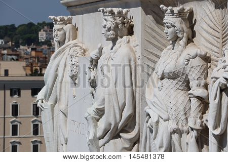 Detail of the National Monument to Victor Emmanuel II in Rome - The Altare della Patria