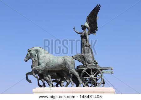 Statue of the National Monument to Victor Emmanuel II in Rome - The Altare della Patria