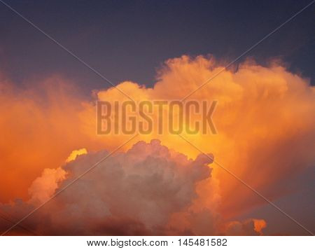 The evening sky. Clouds and sunset. Beautiful clouds. Clouds background. Sky background.
