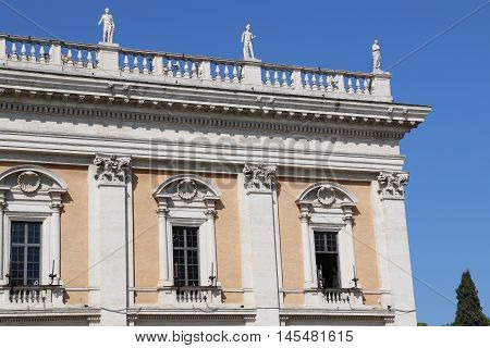 Detail of the Capitoline museums in Rome