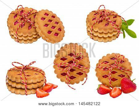 Collection of cookies isolated on white background
