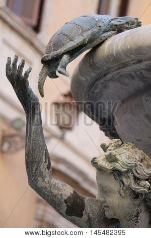 The Turtle Fountain in the city of Rome