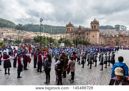 Swearing Of The School Police Or Juramentacion De La Policia Escolar En Cusco