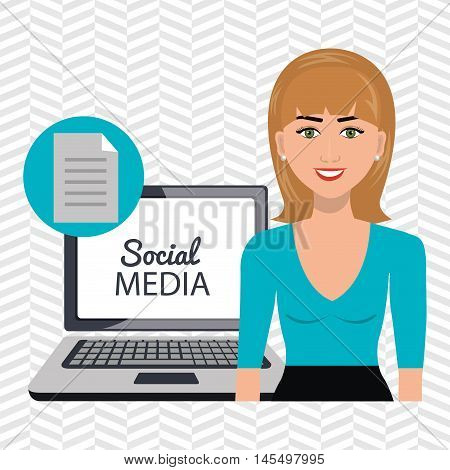 woman social media apps vector illustration eps10