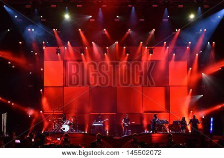 Band Performs Live On The Stage