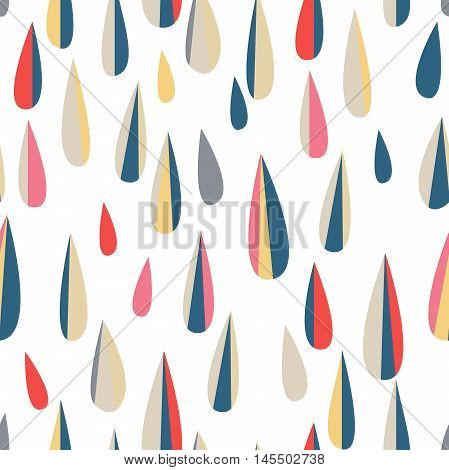 Seamless pattern with raindrops. Rain season vector illustrations.