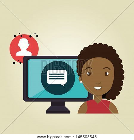woman social media apps vector illustration eps10
