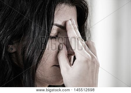 Alternate nostril breathing in Yoga, toned image